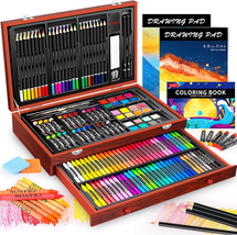 Art Supplies, 153-Pack Deluxe Art Set in Wooden Case, Crafts Drawing Pai... - $56.63