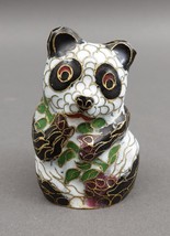 Vintage Chinese Cloisonné Enamel Panda Bear Miniature Figurine Sculpture - £114.65 GBP