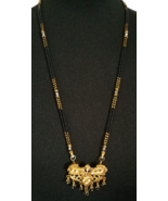 Indian Beaded Necklace Vintage Gold Tone Rhinestone Tribal Ethnic Long O... - £20.36 GBP