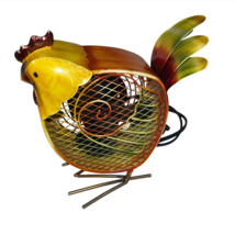 Unique Chicken Electric Fan Sculpted Metal Farmhouse Decoration Desk Tab... - $59.99