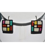 Zsiska Homage Square Geometric Mondrian-style Earrings (JT2) - $19.99