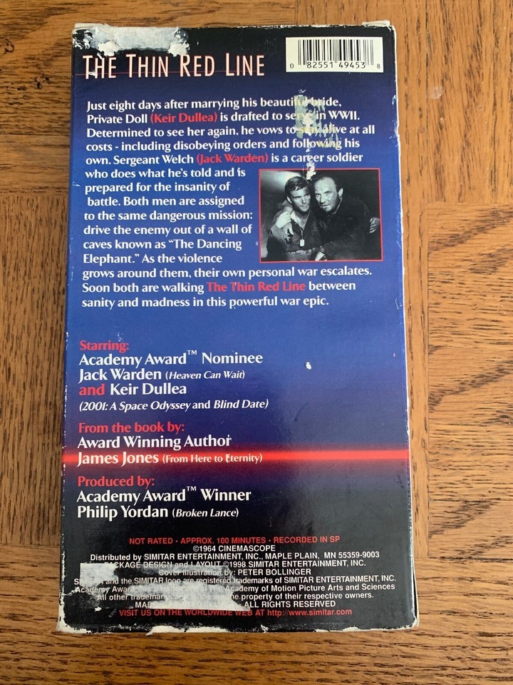 The Thin Red Line VHS Item image 3