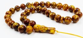 Amber Muslim Natural Baltic Amber Rosary Misbah Tesbih 33 Beads Pressed - £149.02 GBP