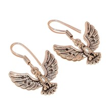 Exclusive Designer Eagle 925 Silver Overlay Handmade Artisan Dangle Earrings - £8.01 GBP