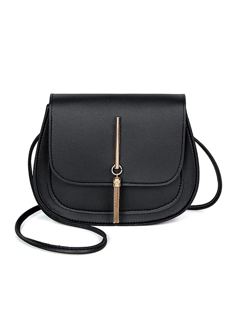 New  Tel Double Layer Semi  Solid Color One  Saddle Bag Fashion Casual Women Sma - £43.23 GBP