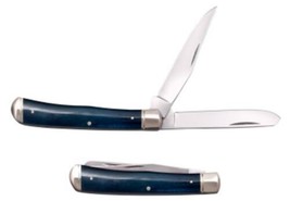 Cold Steel Trapper Knife 2 Blades Blue Bone Handle Folding Knife 3in Blade - £21.20 GBP