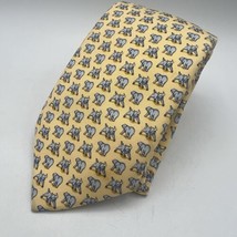 Vineyard Vines Stock Market Finance Bear Bull 100% Silk Neck Tie Blue Ye... - $21.49