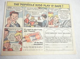 1963 Popsicle Color Ad The Popsicle Kids Play It Safe! - £6.28 GBP