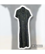 New! Liz Baker Green Floral Button Front 100% Polyester Size 18 Midi  - $280.22 MXN