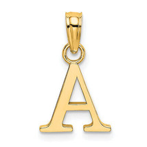 14KY Polished Block Letter A Initial Pendant K6423A - £74.33 GBP