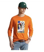 Polo Ralph Lauren Men Long Sleeve Ski 92 Skier Graphic T-Shirt Tee Orang... - £21.87 GBP