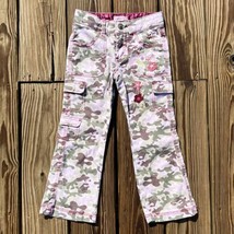Levis Pink Green Camo Pants Stretch Jeans Floral Embroidered Girls Size 6 - £11.35 GBP