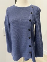 NIC+ZOE Women&#39;s  Blue Long Sleeve  Side Button Tunic Top Size Medium - £26.47 GBP