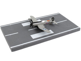 Vought F4U Corsair Fighter Aircraft Gray United States Navy w Runway Section Die - $18.84