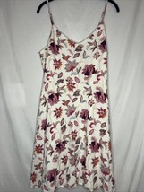 LOFT Outlet Womens Size 10 White Pink Floral Sleeveless Dress Fit Flare - $14.96