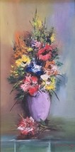 Signed 1995 Cupidon Rodrigue Flowers in a Vase Still Life Haitian Art Pa... - $890.99