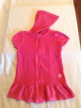 Girls Size 3T Op swimsuit cover dress hoody pink ruffle terry cloth - £10.21 GBP