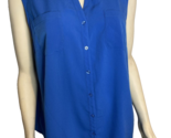 Talbots Nantucket Women&#39;s Sleeveless Button Up Blouse Blue 3X Petite - $23.74