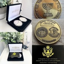 Set Of 2 Coins DoD US Israel Army IDF Military  &amp; Intelligence Mossad CI... - £225.36 GBP