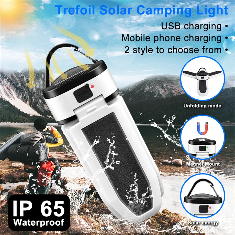 Rechargeable 60LED Portable Camping Light Solar Rechargeable Light Emergency - £17.67 GBP