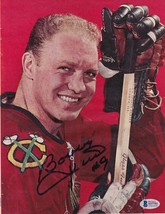Bobby Hull Signé Chicago Blackhawks Revue Page Photo Bas - £45.77 GBP