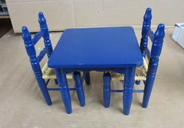 Boyds Bears Sturbridge Table And 2 Chairs Set 654953 Blue Bear Doll Display - $73.52