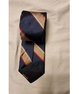 Vth Rothschild Tall And Big Blue And Silver Stripe Silk Tie - $10.80 CAD