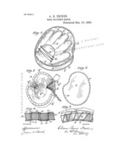 BaseBall Player&#39;s Glove Patent Print - White - £6.13 GBP+