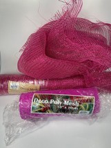 Tulle Fabric PINK- Hot PINK-2 Spools -NEW 1 WAVERLY- New &amp; Scrap Pieces Included - £16.22 GBP