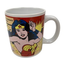 Wonder Woman Mug Beautiful as Aphrodite Wise as Athena Red &amp; Yellow DC C... - $16.65
