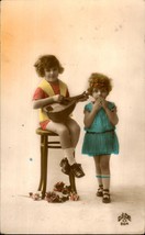 Children, musical instrument, music, Art Deco postcard Gifts Tinted, 192... - $4.95