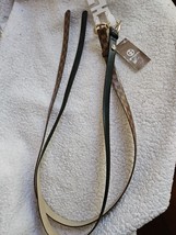 Giani Bernini Smooth &amp; Faux Leather Skinny Belt 2PC-Black/Chocolate Logo-Med - $11.95