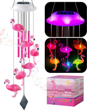 Solar Flamingo Wind Chimes, Flamingo Gifts for Women/Mom/Her, Glowing To... - $35.09