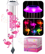Solar Flamingo Wind Chimes, Flamingo Gifts for Women/Mom/Her, Glowing To... - £29.53 GBP