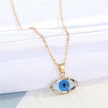 Blue Crystal &amp; 18K Gold-Plated Evil Eye Pendant Necklace - £10.97 GBP