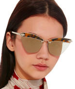 Karen Walker Tortoise + Gold Sunglasses Gold Mirror Lens 59-16-145mm 100... - £118.40 GBP