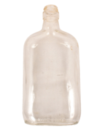 Vintage One Pint Clear Glass Bottle Wine Flask - $152.12 MXN
