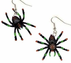 Funky Tarantula Spider Earrings Gothic Cosplay Halloween Witch Costume Jewelry - £6.25 GBP