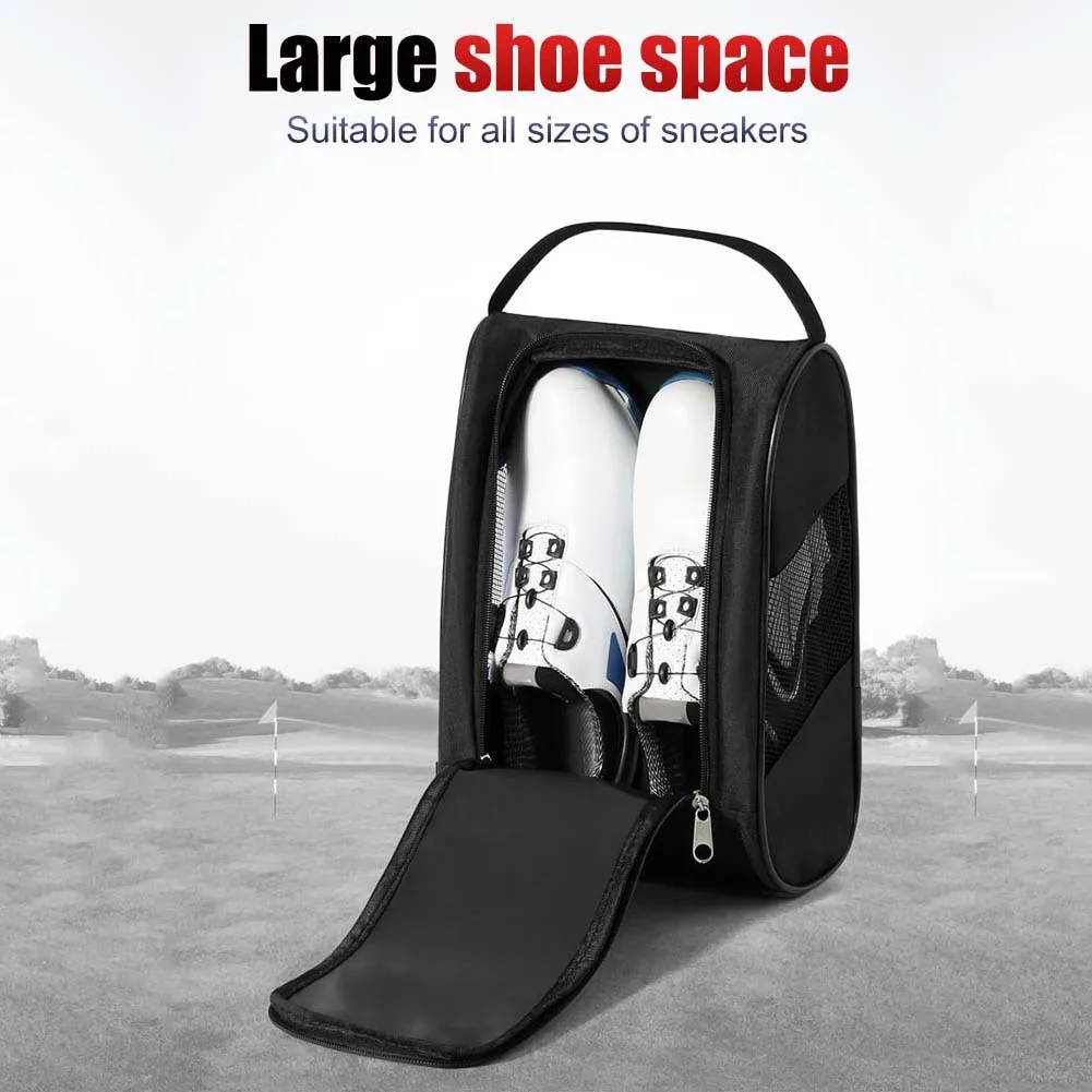 Sporting Golf Shoes Bag Breathable Portable Water Resistant Zipper Shoe Case Car - £18.44 GBP
