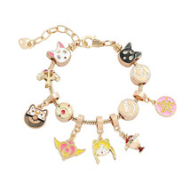 Kawaii Anime Sailor Moon Charms Bracelets Tsukino Usagi Pendant Luna Cat... - $21.61 CAD