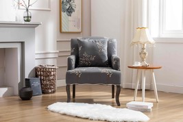 Color: Gray 23 Wide Tufted Cotton Chair With Pillow - £256.27 GBP