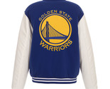 NBA Golden State Warriors Reversible Fleece Jacket PVC Sleeves Embroider... - £106.16 GBP
