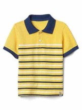 New Gap Kids Boy Cotton Striped Yellow White Navy Blue Short Sleeve Polo... - $16.82