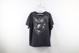 Vtg Y2K Streetwear Mens Medium Distressed Skull Dragon Tiger Yin Yang T-Shirt - £39.52 GBP