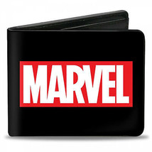 Marvel Box Logo Black Bi-Fold Wallet Black - $23.98