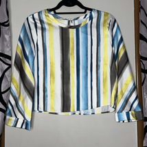 Zara Striped Long Sleeve Cropped Blouse Size Small - £12.35 GBP