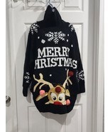 Womens Ugly Christmas Xmas Oversize Turtleneck Pullover Sweater Dress w/... - $32.68