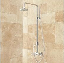New Chrome Stiles Exposed Pipe Shower System with Rainfall Shower Head, ... - $429.95