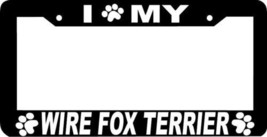 Wire Fox Terrier Dog Paw Print License Plate Frame - $4.49