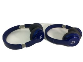 2 Pre-Owned Beats Solo Headphones Blue Wired - For Parts ONLY/Damaged *Read* - £40.58 GBP